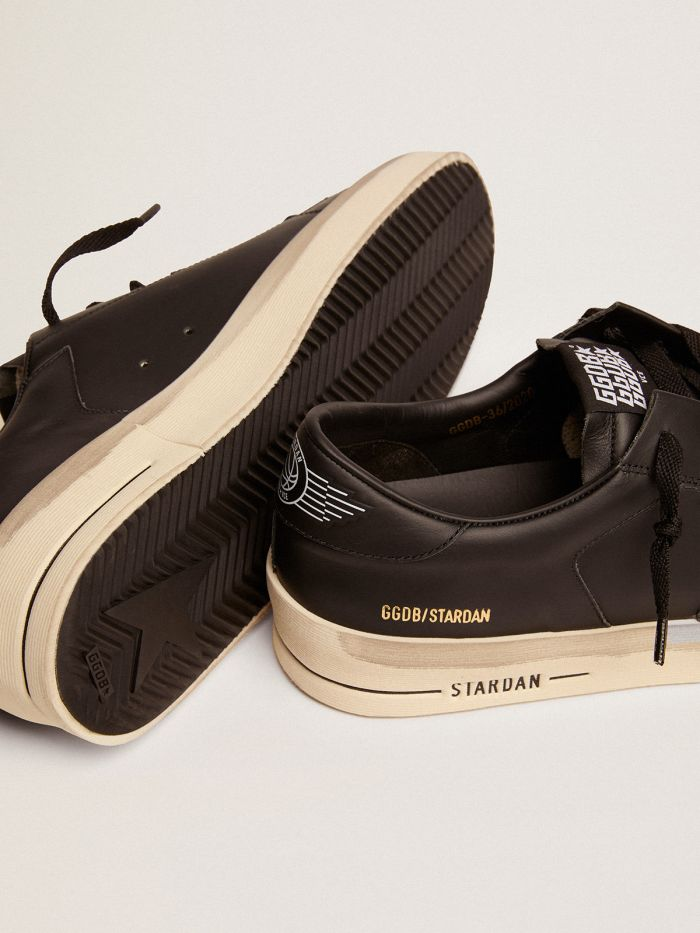 Stardan Sneakers In Total Black Leather With Vintage Finish