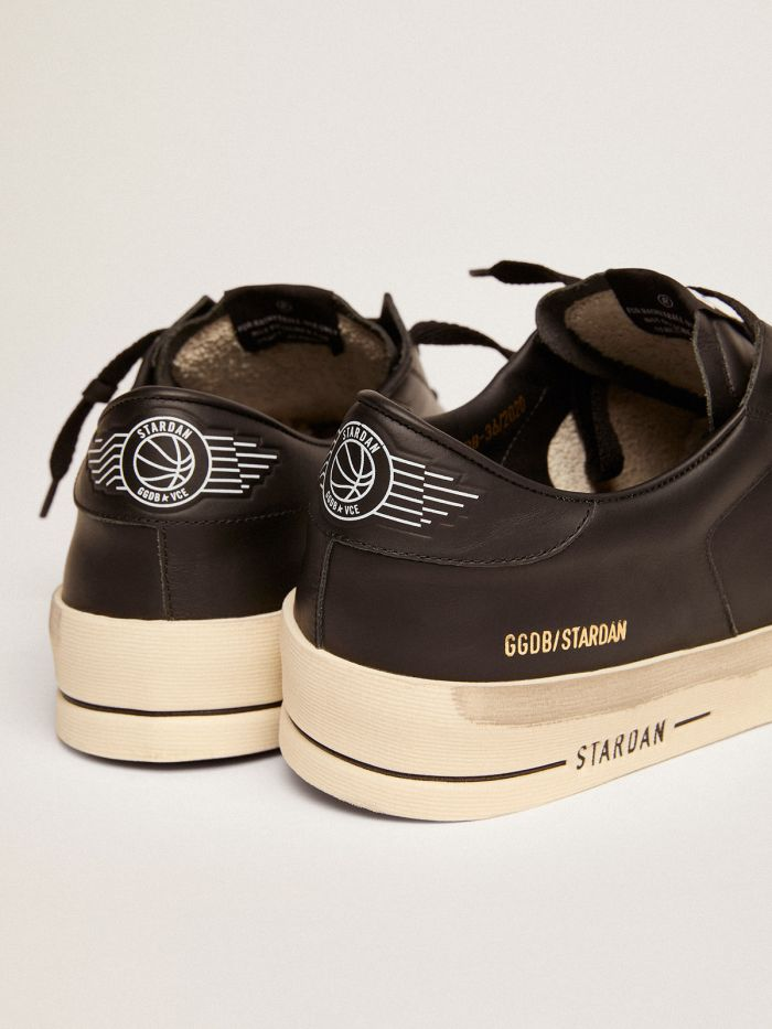 Stardan Sneakers In Total Black Leather With Vintage Finish