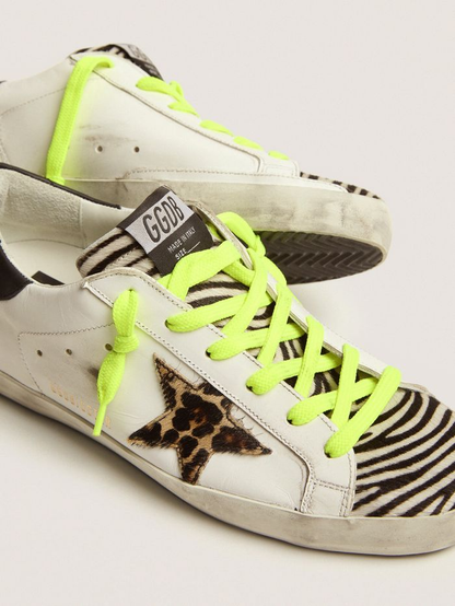 Super-star Ltd Sneakers With Animal-print Pony Skin Tongue And Star