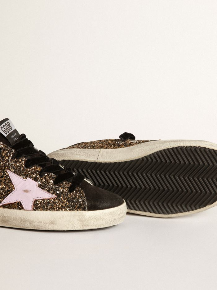 Super-star Sneakers In Glitter With Red Leather Star