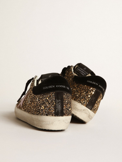 Super-star Sneakers In Glitter With Red Leather Star