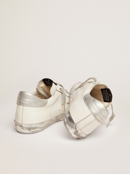 Super-star Sneakers With Silver Sparkle Foxing And Metal Stud Lettering