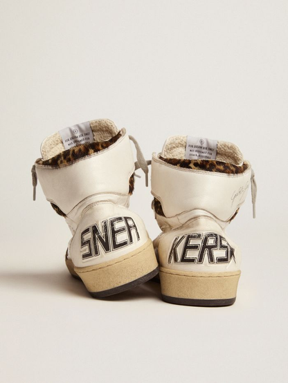 Women’s Sky-star Sneakers With Signature On The Ankle And Leopard-print Pony Skin Inserts