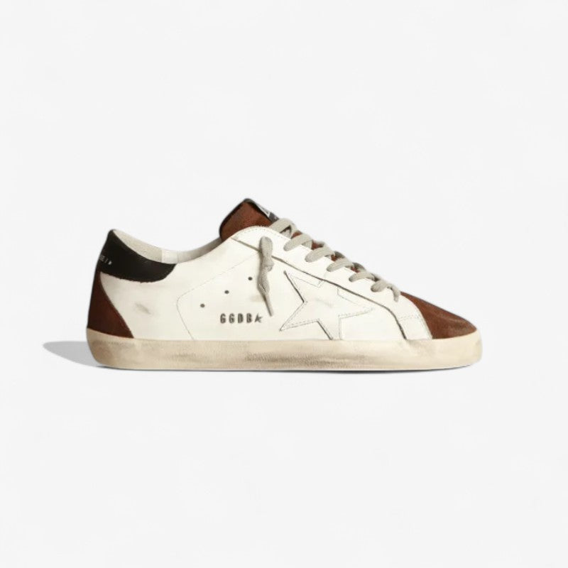Two-tone White And Brown Super-star Sneakers
