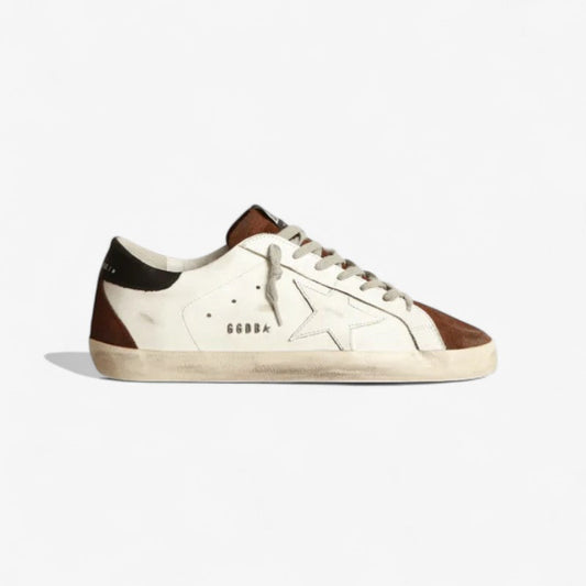 Two-tone White And Brown Super-star Sneakers