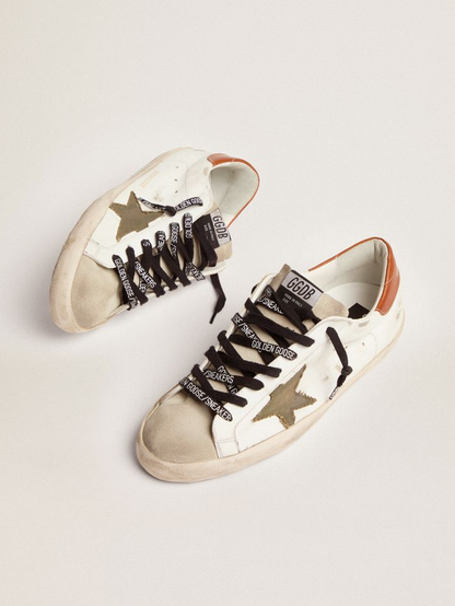 Super-star Ltd Sneakers With Olive-green Canvas Star And Tan Leather Heel Tab
