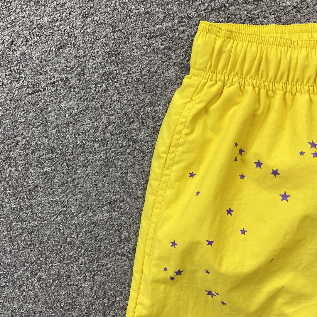 SP5DER DOUBLE LAYER SHORTS YELLOW