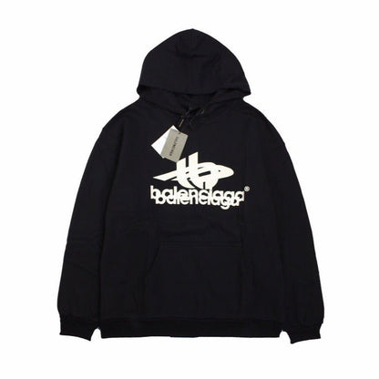 BALENCIAGA GRAPHIC LOGO HOODIE BLACK