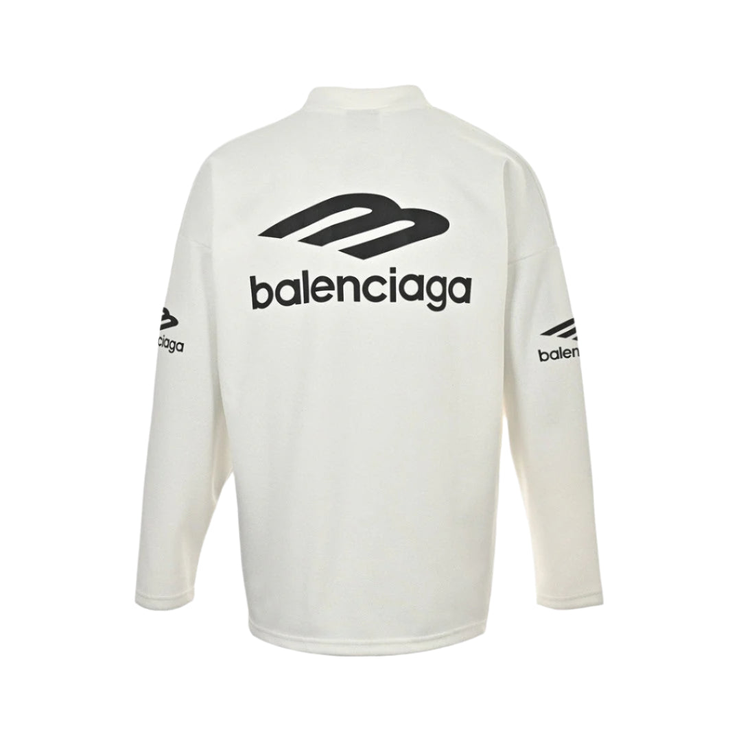 BALENCIAGA LONG SLEEVE LOGO SHIRT WHITE