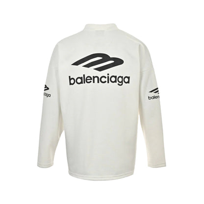 BALENCIAGA LONG SLEEVE LOGO SHIRT WHITE