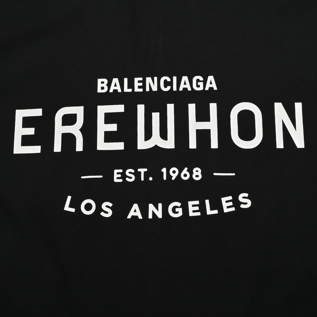 Balenciaga Beige T-Shirt with EREWHON Graphic
