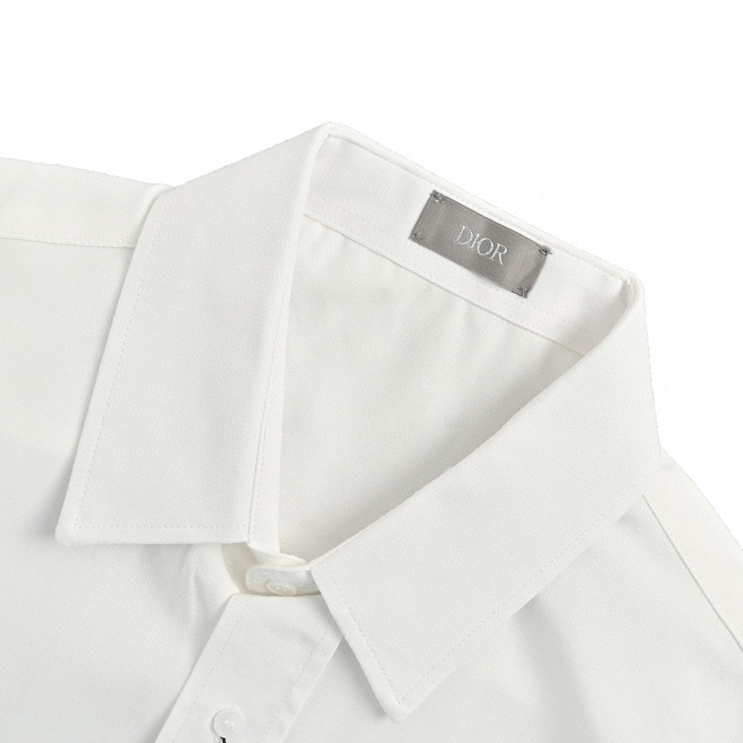 Dior Short Sleeve Button-Up Shirt (White)
