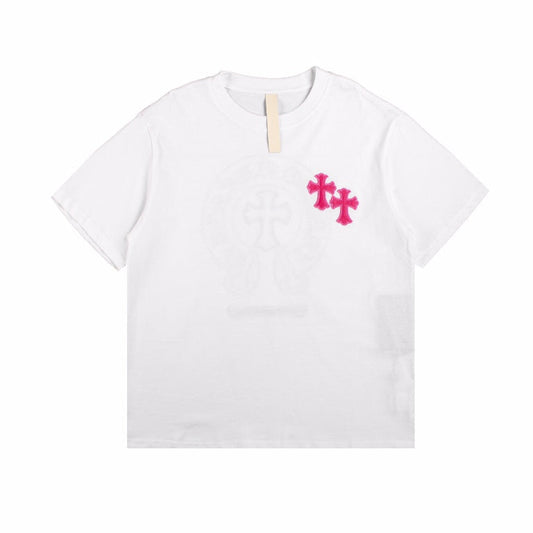 CHROME HEARTS HORSE SHOE LOGO T-SHIRT WHITE PINK