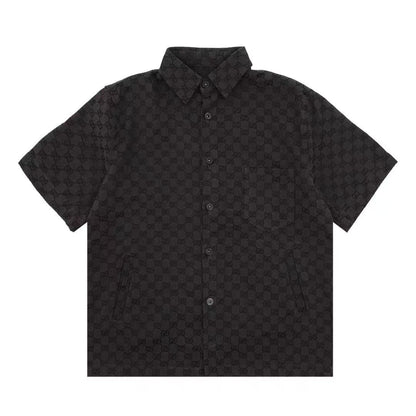Gucci GG Monogram Black Short Sleeve Shirt