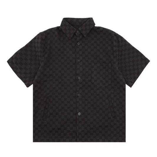Gucci GG Monogram Black Short Sleeve Shirt