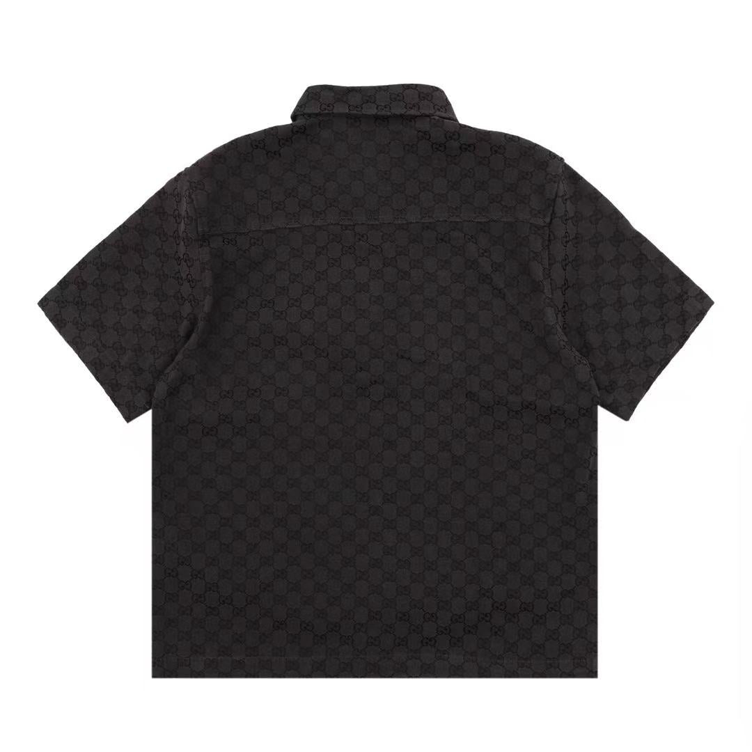 Gucci GG Monogram Black Short Sleeve Shirt