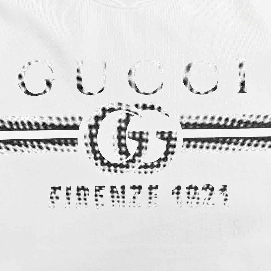 Gucci White T-Shirt with Firenze 1921 Logo