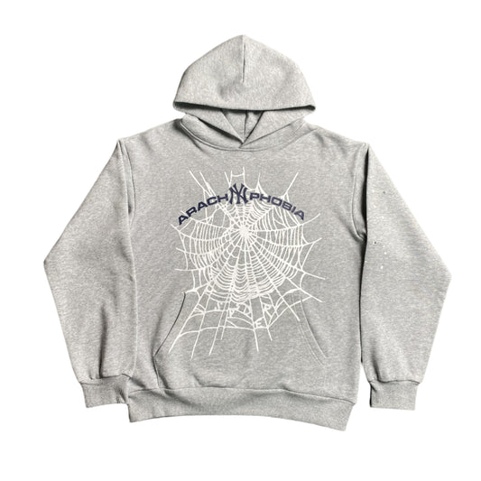 SP5DER ARACH NY PHOBIA HOODIE ASH GREY