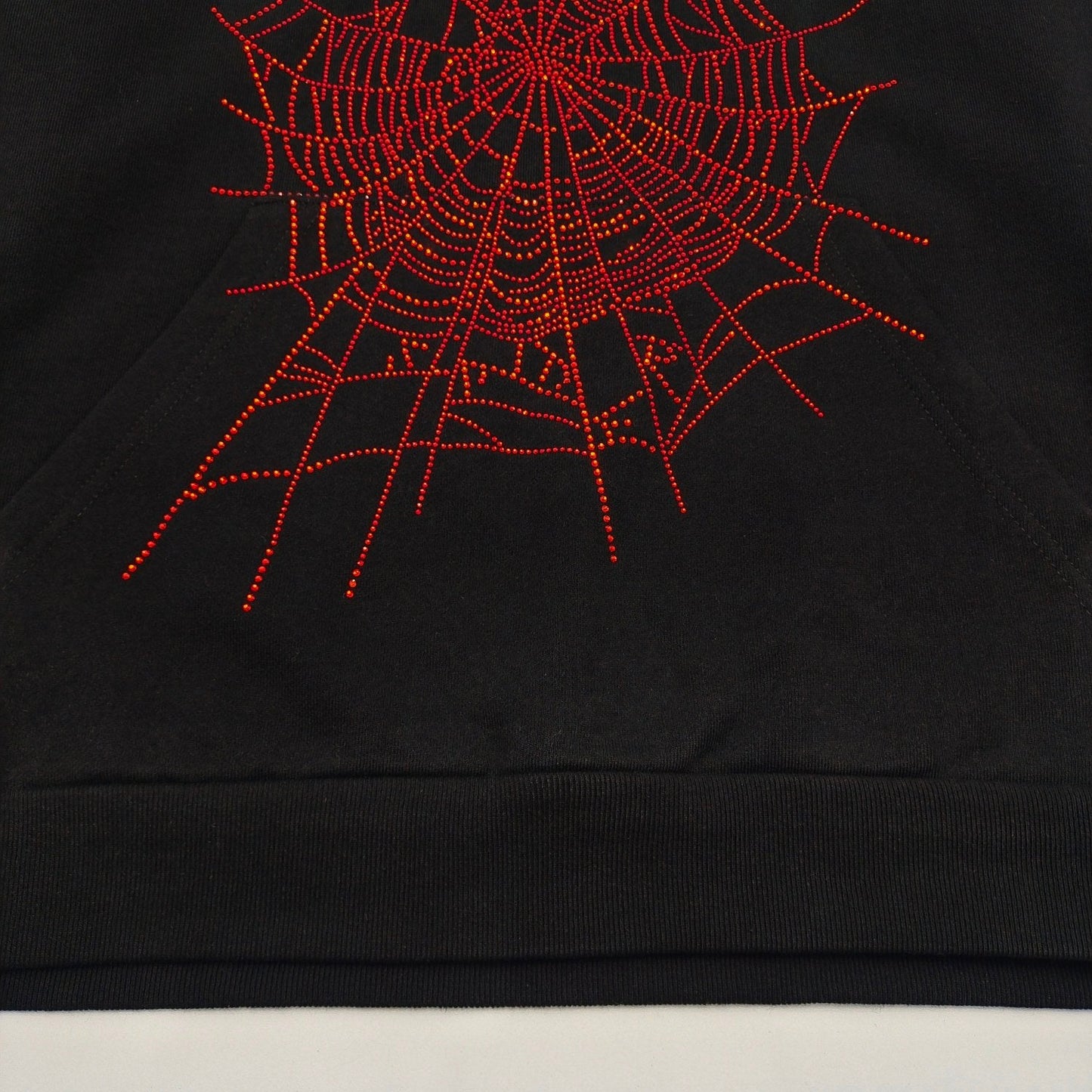 SP5DER OG RHINESTONE LOGO HOODIE BLACK