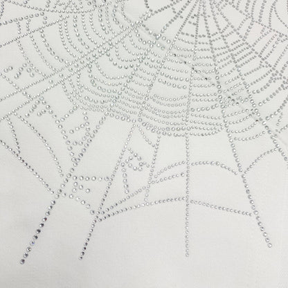 SP5DER OG RHINESTONE LOGO HOODIE WHITE