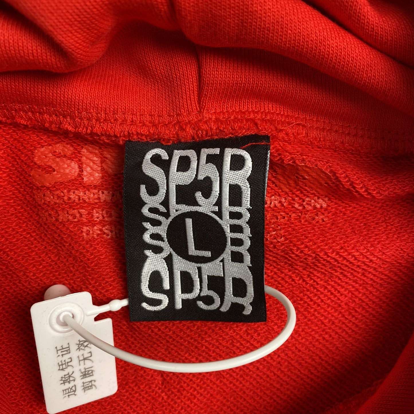 SP5DER WORLDWIDE RED ANGEL NUMBER 555 HOODIE RED