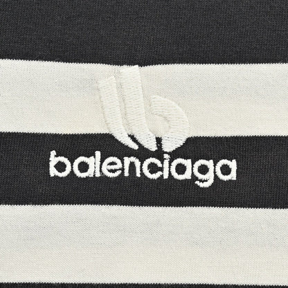 Balenciaga Black and White Striped T-Shirt