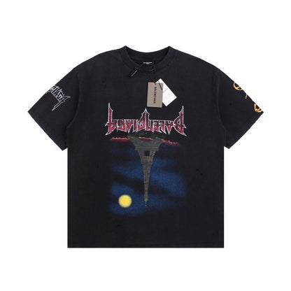 BALENCIAGA DEVIL'S EIFFEL TOWER GRAPHIC T-SHIRT BLACK