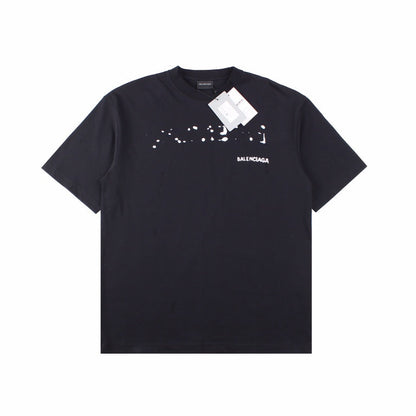 BALENCIAGA DISTRESSED LOGO T-SHIRT BLACK