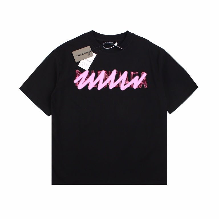BALENCIAGA GRAFFITI LOGO T-SHIRT BLACK
