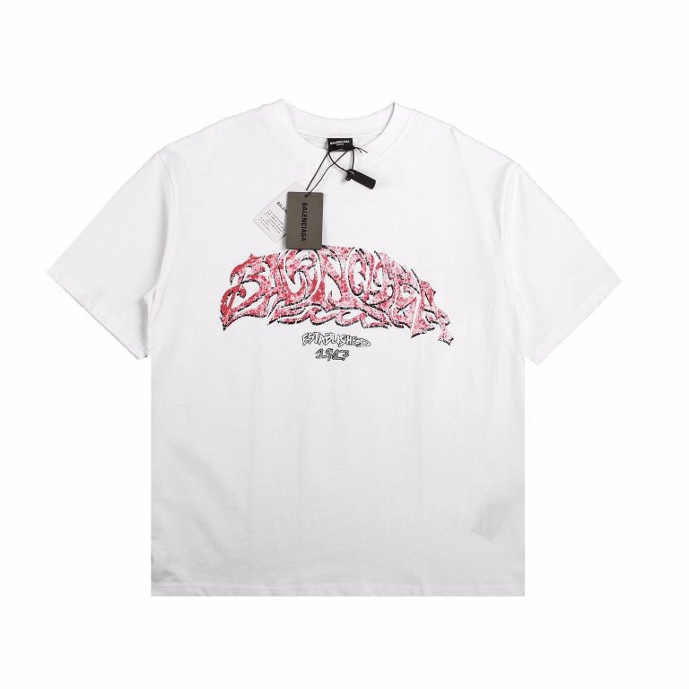 BALENCIAGA GRAFFITI LOGO T-SHIRT WHITE