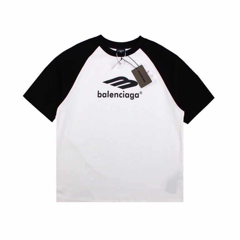BALENCIAGA LOGO PRINT T-SHIRT BLACK WHITE