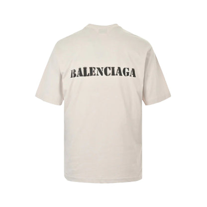 BALENCIAGA STENCIL LOGO T-SHIRT BEIGE
