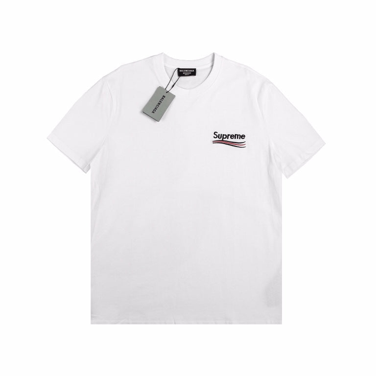 BALENCIAGA x SUPREME RED BLACK S T-SHIRT WHITE