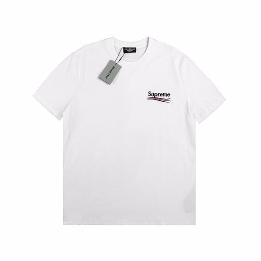 BALENCIAGA x SUPREME RED BLACK S T-SHIRT WHITE