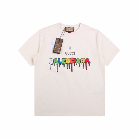 GUCCI x BALENCIAGA DRIP LOGO T-SHIRT CREAM