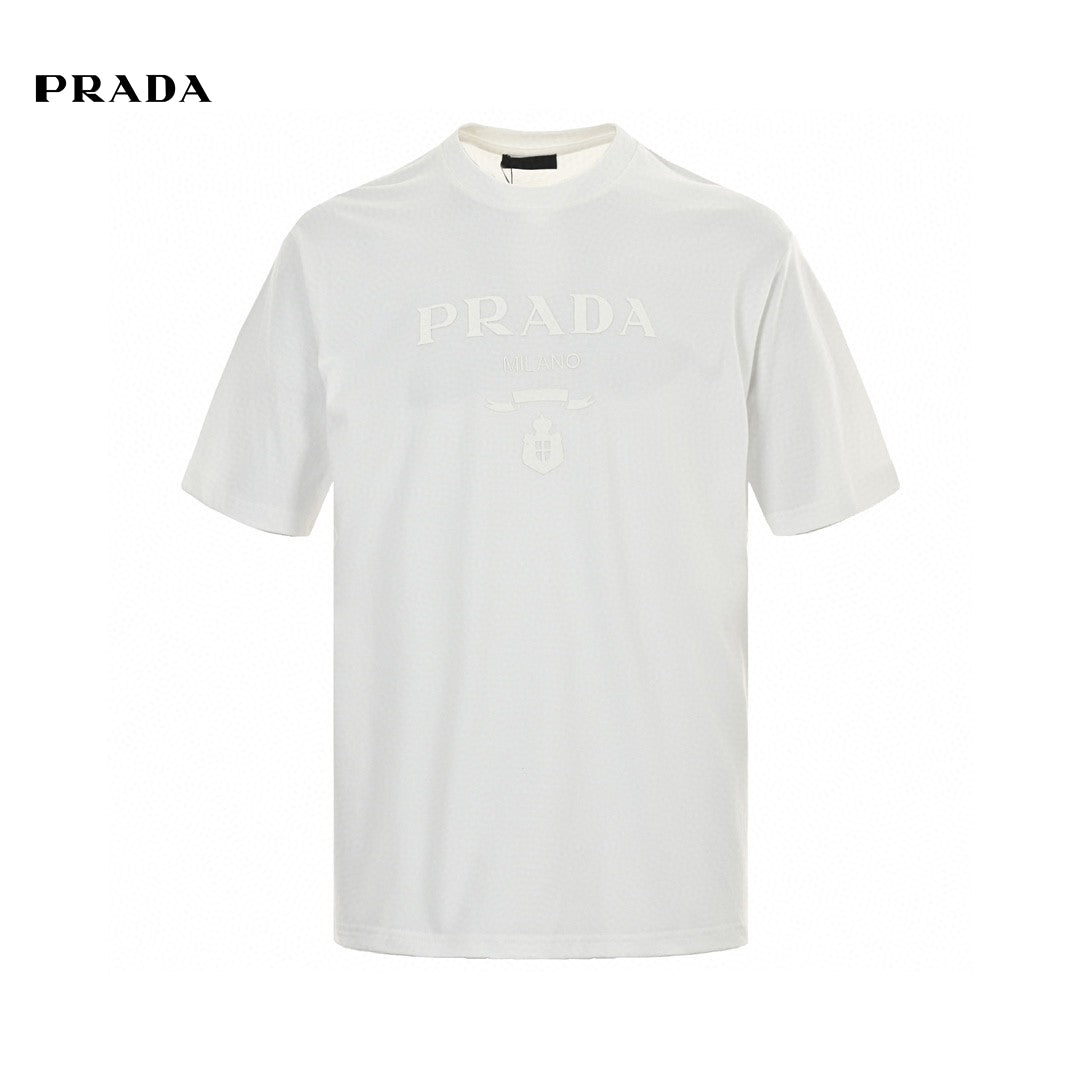 Prada T-Shirt - White with Subtle Branding