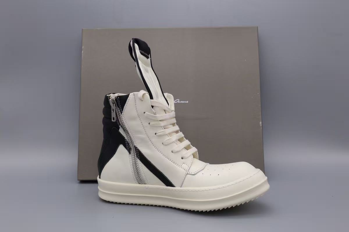 RICK OWENS GEOBASKET MILK BLACK