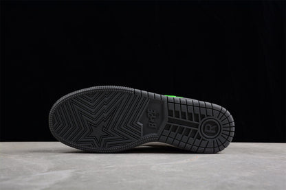 BAPE STA Low-Top Sneakers in Grey and Neon Green