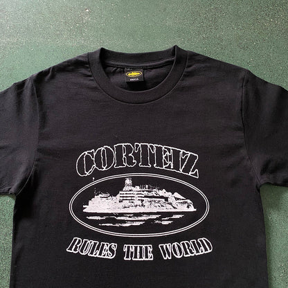 CORTEIZ OG ALCATRAZ TEE BLACK WHITE