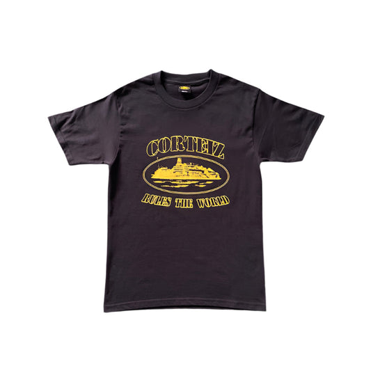 CORTEIZ OG ALCATRAZ TEE BLACK YELLOW