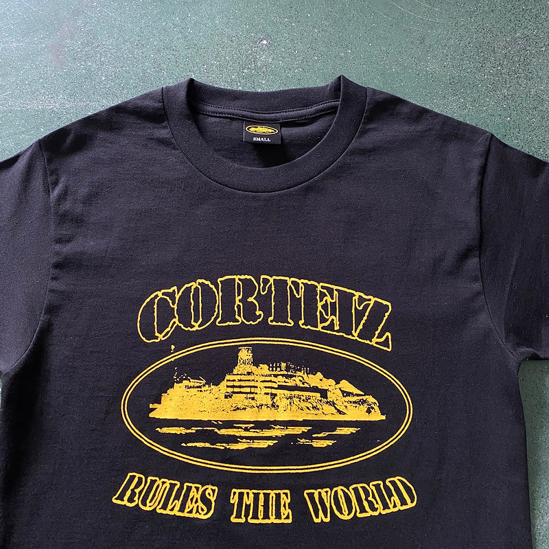 CORTEIZ OG ALCATRAZ TEE BLACK YELLOW