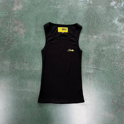 CORTEIZ WAFFLE TANK TOP BLACK