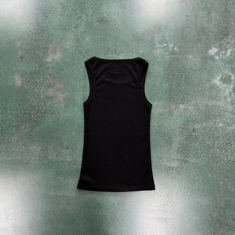 CORTEIZ WAFFLE TANK TOP BLACK