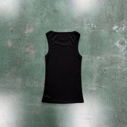 CORTEIZ WAFFLE TANK TOP BLACK