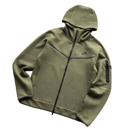 NIKE TECH FLEECE HOODIE x ARMY GREEN