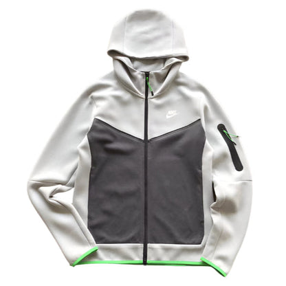 NIKE TECH FLEECE HOODIE x GREY/BLACK/GREEN