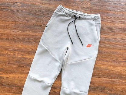 NIKE TECH FLEECE PANTS x WOLF GREY/AQUAMARINE/ORANGE
