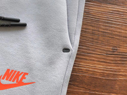 NIKE TECH FLEECE PANTS x WOLF GREY/AQUAMARINE/ORANGE