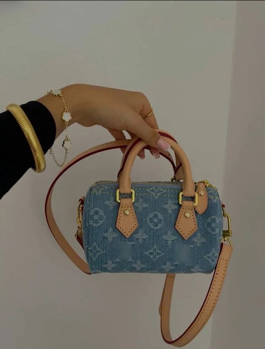 LV denim mini speedy