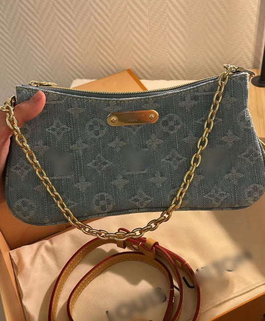 LV mini denim bag with chain